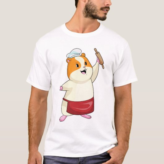 Hamster as Baker with Rolling pin T-shirt (Voorkant)