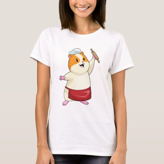 Hamster as Baker with Rolling pin T-shirt (Voorkant)