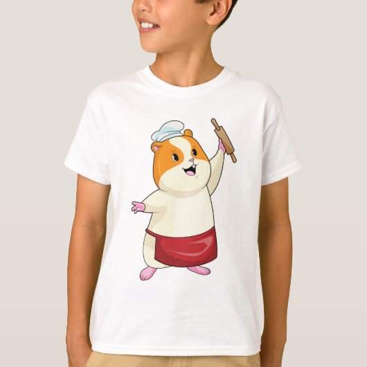 Hamster as Baker with Rolling pin T-shirt (Voorkant)