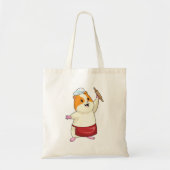 Hamster as Baker with Rolling pin Tote Bag (Voorkant)