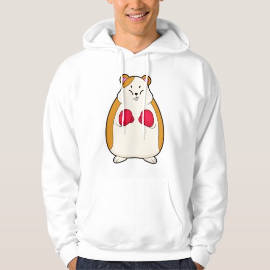 Hamster as Boxer met Boxing gloves Hoodie (Voorkant)