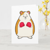 Hamster as Boxer met Boxing gloves Kaart (Gele Bloem)