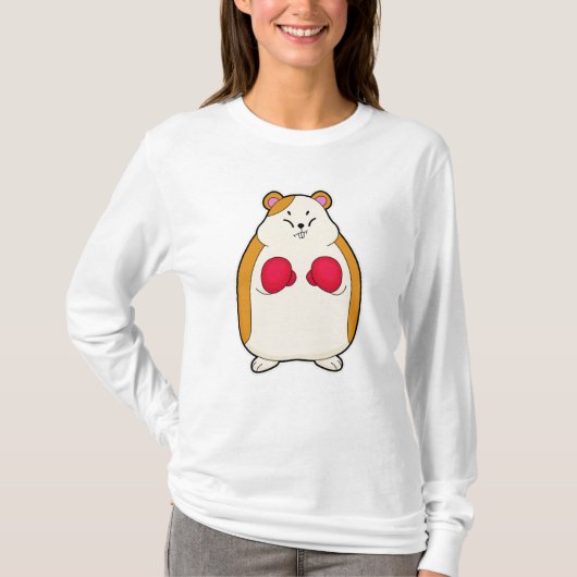 Hamster as Boxer met Boxing gloves T-shirt (Voorkant)