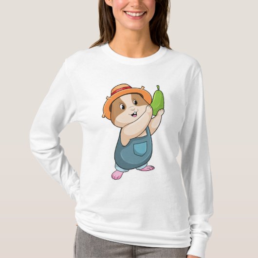Hamster as Farmer with Zucchini T-shirt (Voorkant)