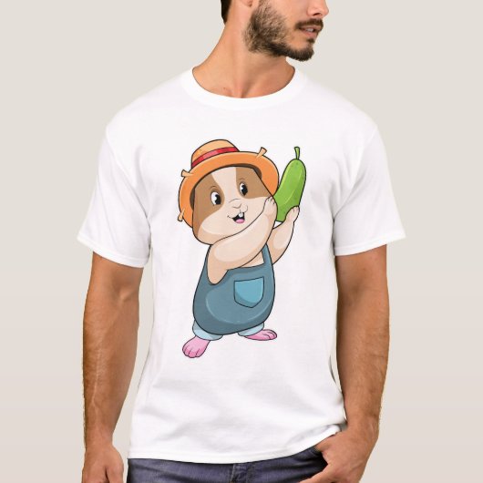Hamster as Farmer with Zucchini T-shirt (Voorkant)