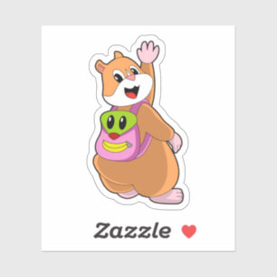 Hamster as Student with Backpack.PNG Sticker