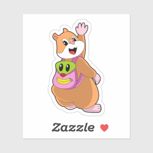 Hamster as Student with Backpack.PNG Sticker (Vel)