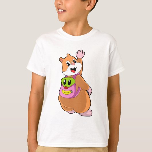 Hamster as Student with Backpack.PNG T-shirt (Voorkant)
