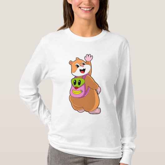 Hamster as Student with Backpack.PNG T-shirt (Voorkant)