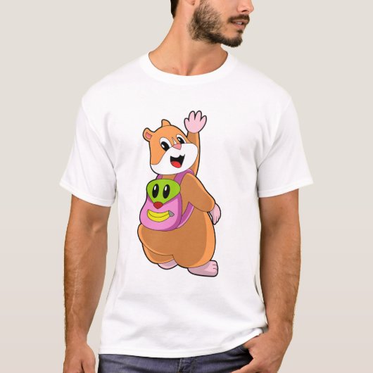 Hamster as Student with Backpack.PNG T-shirt (Voorkant)
