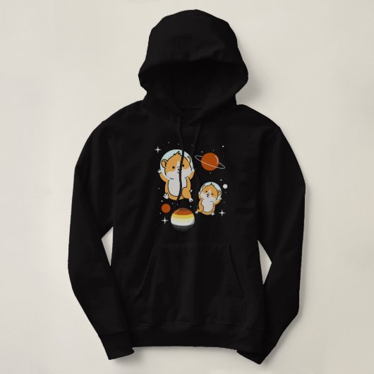 Hamster Astronaut Gay Beer Pride Hoodie (Design voorkant)