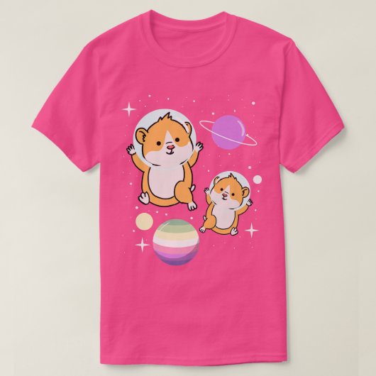 Hamster Astronaut Genderfae Pride  T-shirt (Design voorkant)