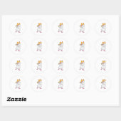 Hamster at Music with Flute Ronde Sticker (Vel)