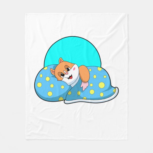 Hamster at Sleeping with Blanket.PNG Fleece Deken (Voorkant)
