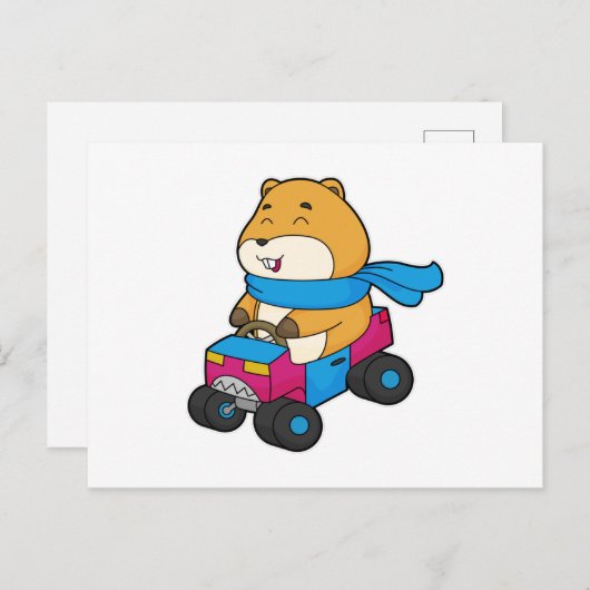 Hamster Auto Briefkaart (Voorkant / Achterkant)