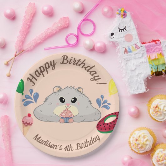 Hamster Bday Pool Party Papieren Bordje (Feest)