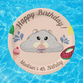 Hamster Bday Pool Party Papieren Bordje