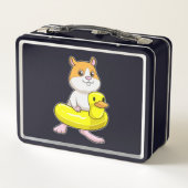 Hamster bij Beach met Duck als Swim ring (Achterkant)