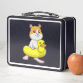 Hamster bij Beach met Duck als Swim ring (In situ)