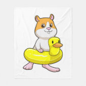 Hamster bij Beach met Duck als Swim ring Fleece Deken (Voorkant)