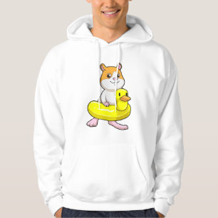 Hamster bij Beach met Duck als Swim ring Hoodie