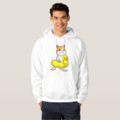 Hamster bij Beach met Duck als Swim ring Hoodie (Voorkant volledig)