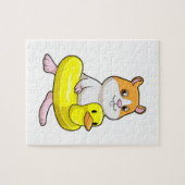Hamster bij Beach met Duck als Swim ring Legpuzzel (Horizontaal)