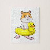 Hamster bij Beach met Duck als Swim ring Legpuzzel (Verticaal)