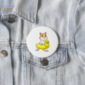 Hamster bij Beach met Duck als Swim ring Ronde Button 7,6 Cm (In situ)