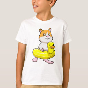 Hamster bij Beach met Duck als Swim ring T-shirt