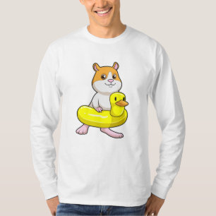 Hamster bij Beach met Duck als Swim ring T-shirt