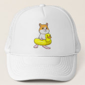 Hamster bij Beach met Duck als Swim ring Trucker Pet (Voorkant)