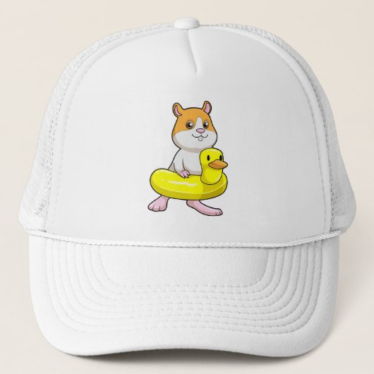 Hamster bij Beach met Duck als Swim ring Trucker Pet (Voorkant)