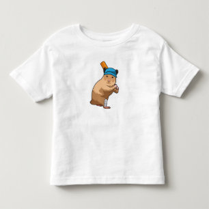 Hamster bij Cricket met cricket bat Kinder Shirts