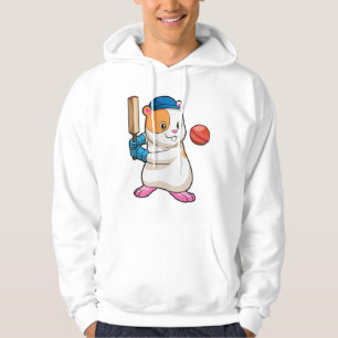 Hamster bij Cricket met cricket bat & Pet Hoodie