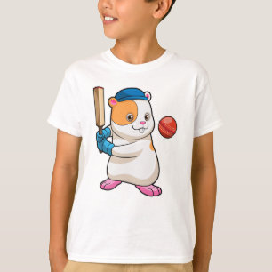 Hamster bij Cricket met cricket bat & Pet T-shirt