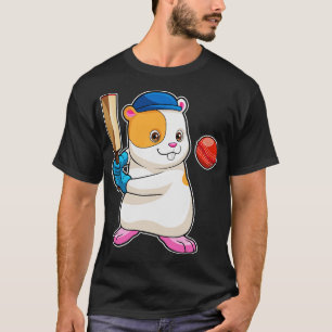Hamster bij Cricket met cricket bat Pet T-shirt