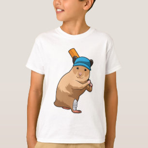 Hamster bij Cricket met cricket bat T-shirt