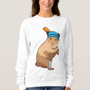 Hamster bij Cricket met cricket bat Trui