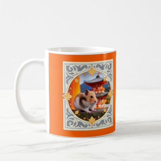 Hamster bij de Kiyomizu-tempel in Kyoto, Japan Koffiemok (Links)