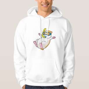 Hamster bij duiken met zwembril hoodie