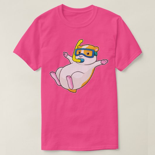 Hamster bij duiken met zwembril t-shirt (Design voorkant)
