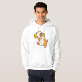 Hamster bij Eating met Pizza Hoodie (Voorkant volledig)