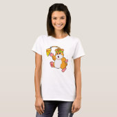 Hamster bij Eating met Pizza T-shirt (Voorkant volledig)