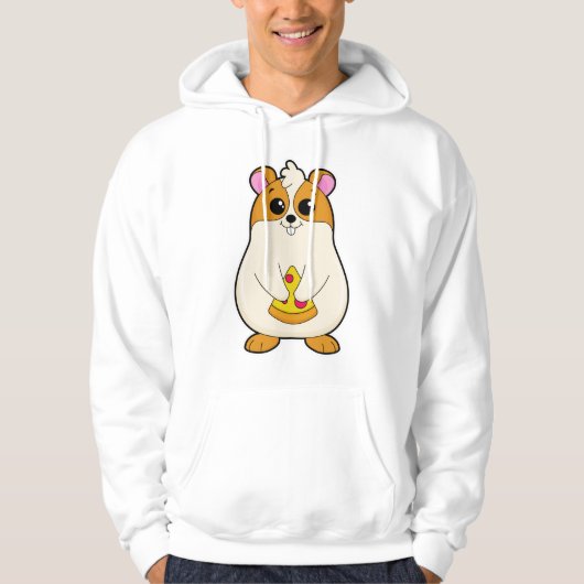 Hamster bij Eating van Pizza Hoodie (Voorkant)