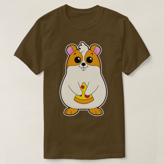 Hamster bij Eating van Pizza T-shirt (Design voorkant)