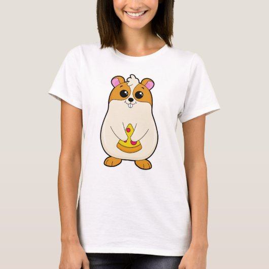 Hamster bij Eating van Pizza T-shirt (Voorkant)