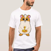 Hamster bij Eating van Pizza T-shirt (Voorkant)