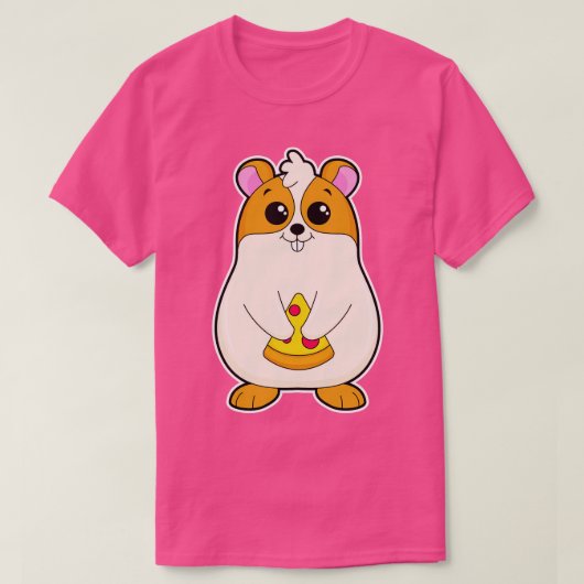 Hamster bij Eating van Pizza T-shirt (Design voorkant)