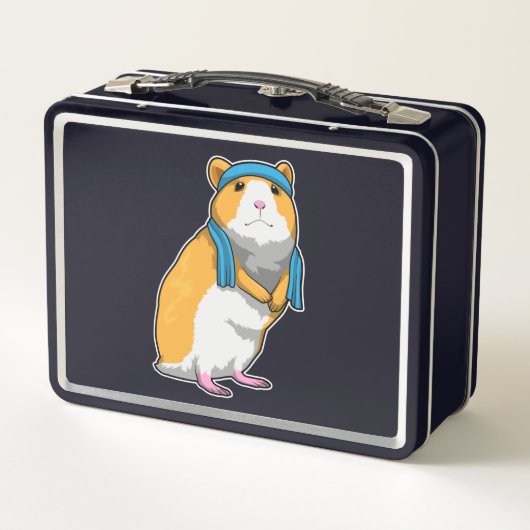 Hamster bij Fitness met handdoek (Achterkant)